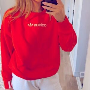RED ADIDAS SWEATER